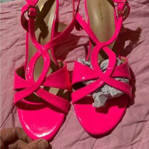 Vibrant Pink Strappy Heels